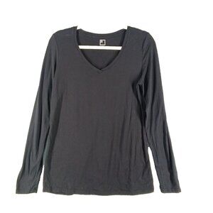 JCP Women T-shirt MEDIUM(8-10) Black Knit Casual Pullover Supima Cotton Casual